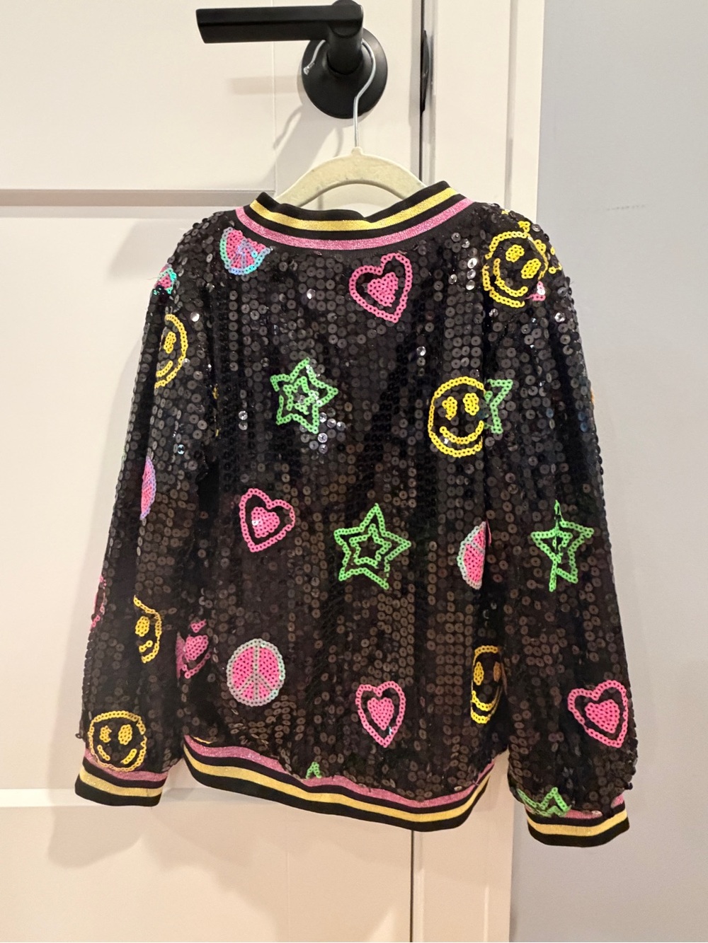 Lola and the Boys Peace and Love Sequin Bomber - Picture 5 of 5